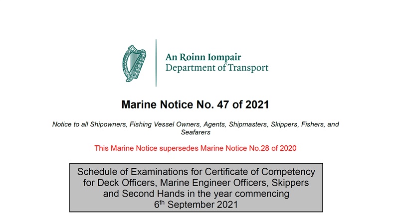Marine Notice No. 47 of 2021