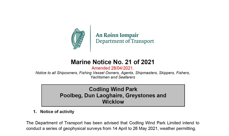 Marine Notice No 21 of 2021 amended