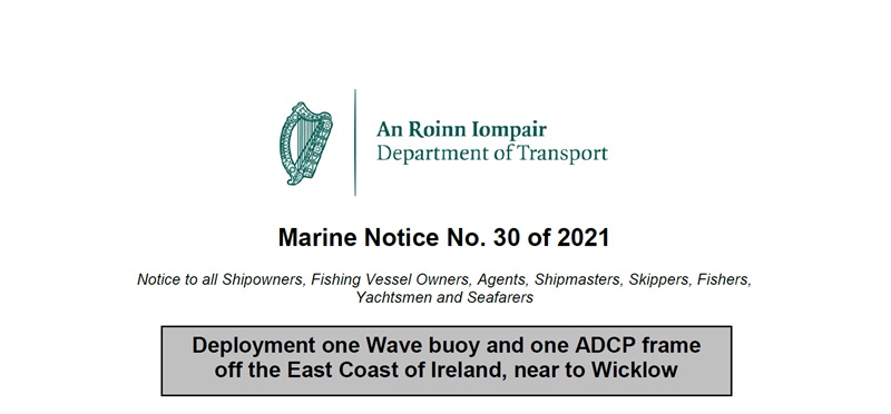 Marine Notice No. 30 of 2021