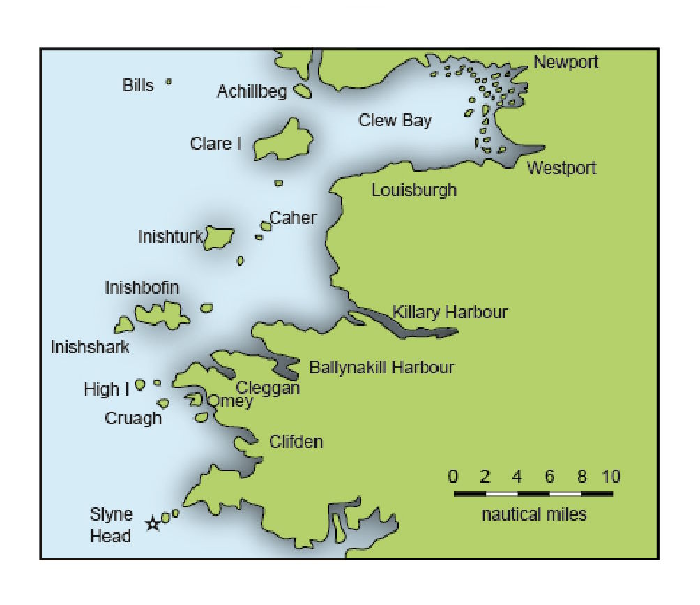 Clew Bay Ireland Map Irish Sailing > Cruising > Coastal Routes > Galway To Clare Island